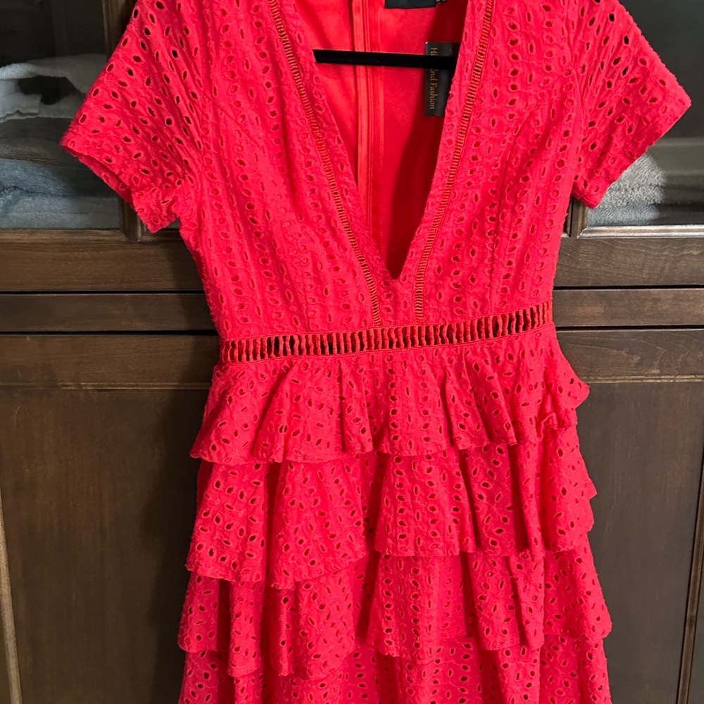Pretty Little Thing Red Mini Dress - size 4. Perfect mini dress for party/bbq🎉